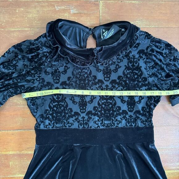 KILLSTAR Miss FurFur Black Velvet Babydoll Dress Goth Grunge Witchy Y2K XL NWT - Picture 7 of 12